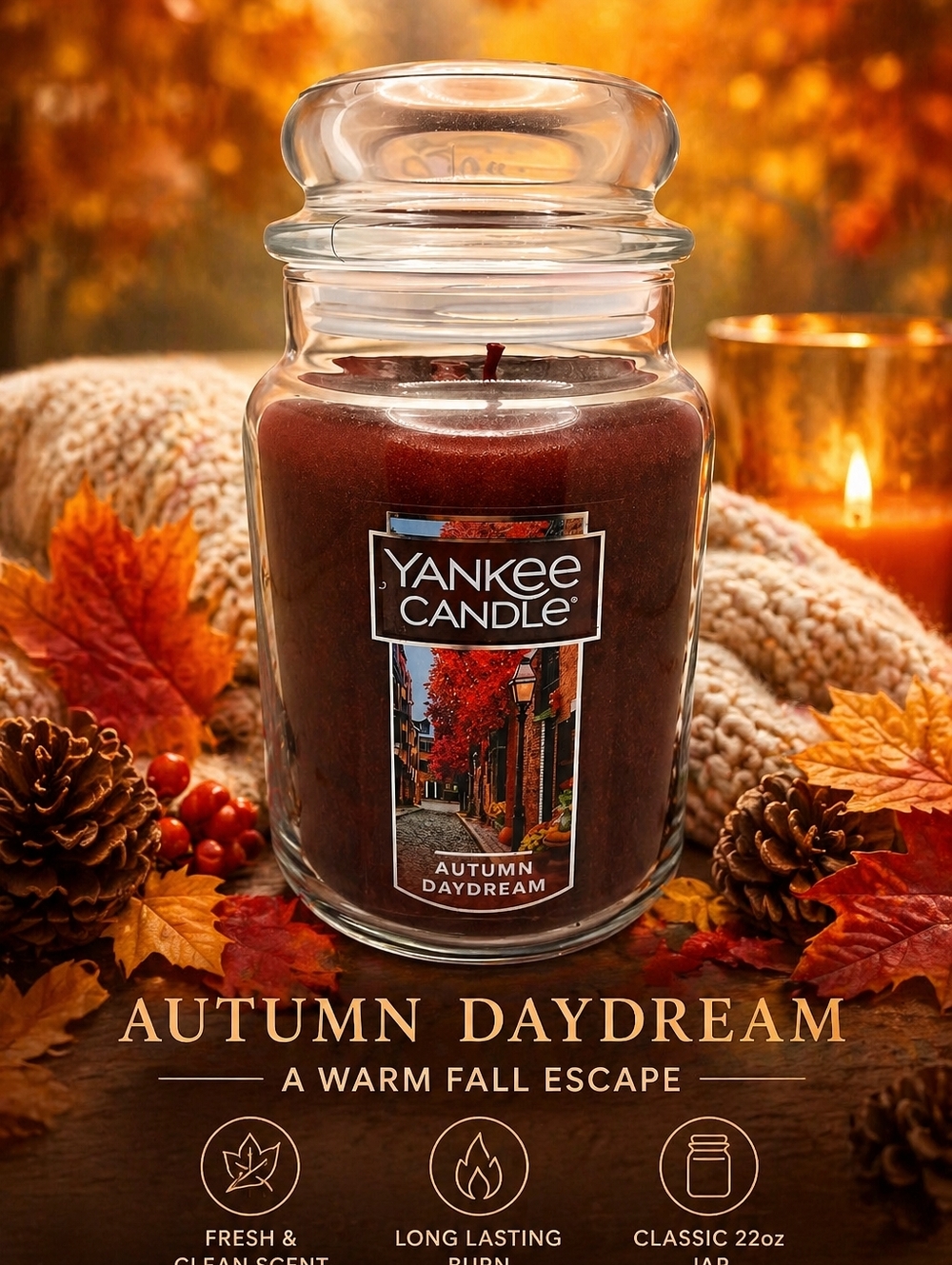 Autumn Daydream - Yankee Candle 22 oz Original Large Jar Scented Candle